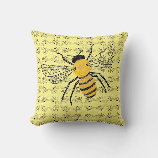 Coussin Abeille géométrique (Recto)