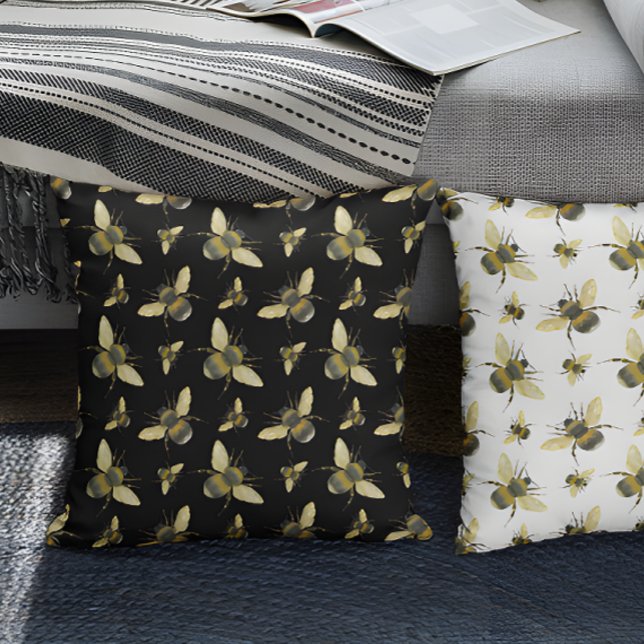 Coussin Abeille vintage noire (Créateur téléchargé)