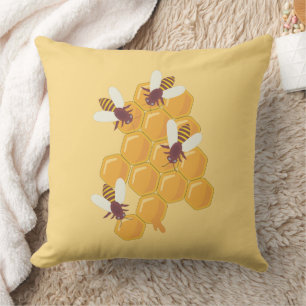 Coussin Abeilles de miel et miel