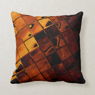 Coussin Abrégé sur brun tuile d'or