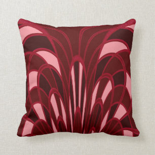 Coussin Abrégé sur champignon - art déco - rouge