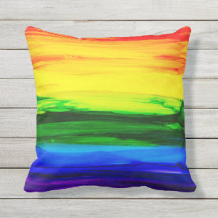 Coussin Abrégé sur encre d'alcool d'arc-en-ciel