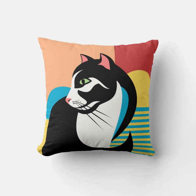 Coussin Abstract Cat Design (Recto)