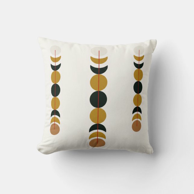 Coussin Abstract Eclipse Moon Phases Poster | Minimal Mono (Recto)