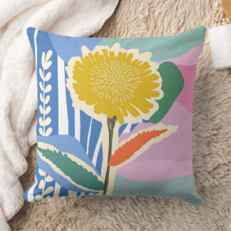 Coussin Abstract Floral Dandelion Color Blocks Modern 