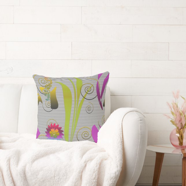 Coussin Abstract Floral with Spirals 2 (Canapé)