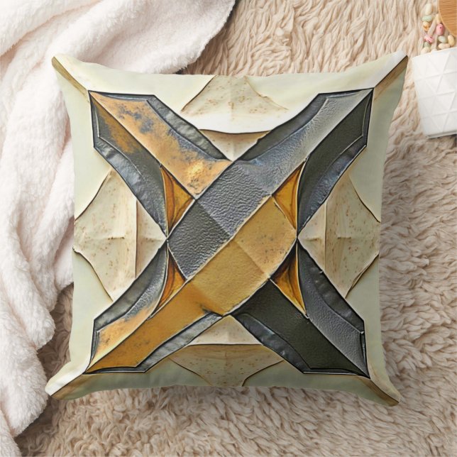 Coussin Abstract Gold Metal Design (Couverture)