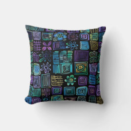 Coussin Abstract plant and geometric design