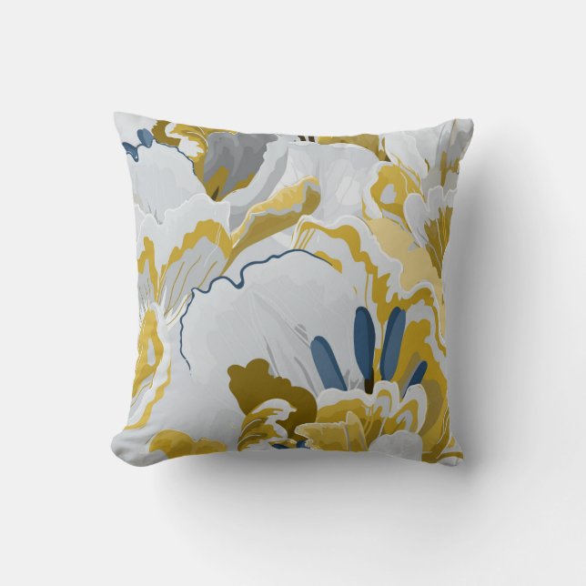 Coussin Abstract seamless pattern. Light grey,  yellow,  g (Recto)