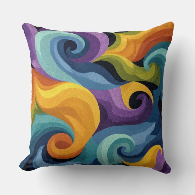 Coussin Abstract Swirl Throw Pillow (Recto)