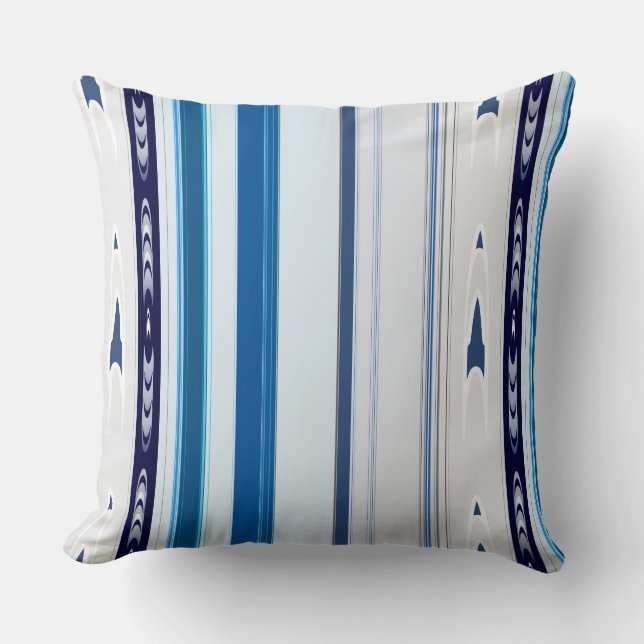 Coussin Abstract Symphony in Blue 5 (Vertical Lines) (Recto)