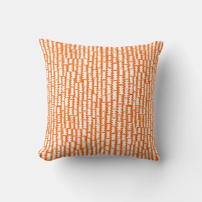 Coussin Abstrait 020712 - Blanc sur orange (Recto)