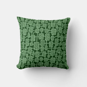 Coussin Abstrait 041113 - Vert pâle sur Vert de Forêt Noir