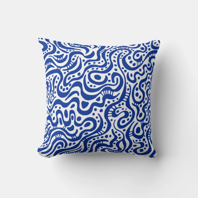 Coussin Abstrait 041211 - Marine en blanc (Recto)