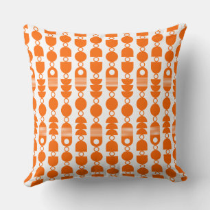 Coussin Abstrait 140823 - Orange en blanc