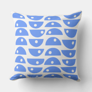 Coussin Abstrait 220816 - Bleu Bébé sur Fond Blanc