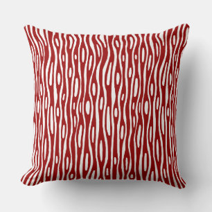 Coussin Abstrait 280314 - Rouge rubis sur blanc
