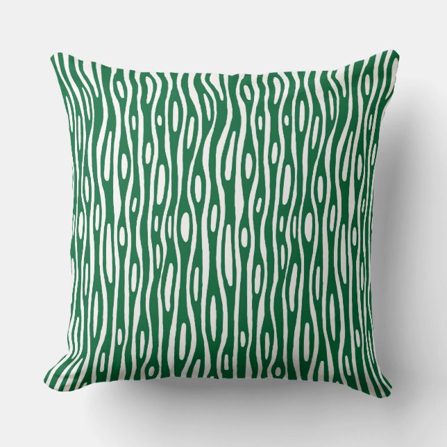 Coussin Abstrait 280314 - Vert forestier sur blanc (Recto)