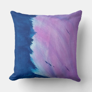 Coussin Abstrait à deux tons rose et bleu