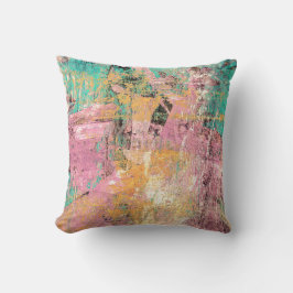 Coussin Abstrait Art Moderne Jeu d'oreiller rose Turquoise