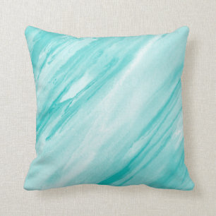 Coussin Abstrait blanc turquoise