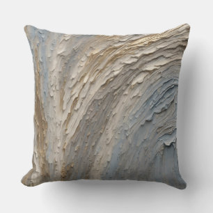 Coussin Abstrait bleu clair gris or