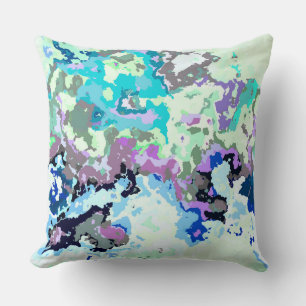 Coussin Abstrait bleu et violet