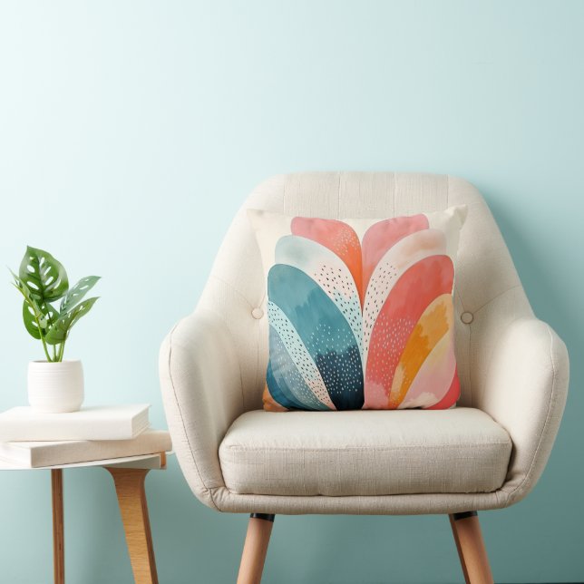 Coussin Abstrait Boho Motif coloré (Chaise)