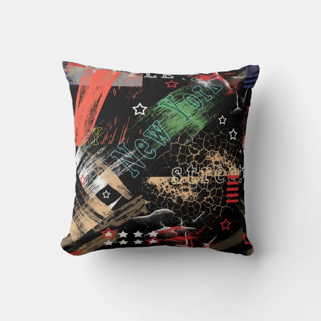 Coussin Abstrait branché grunge (Recto)