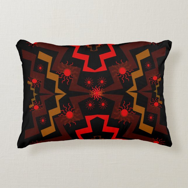 Coussin abstrait d'accent des soleils de foudre (Devant)