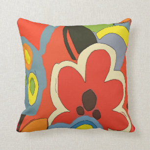 Coussin Abstrait De Fleurs Tropicales