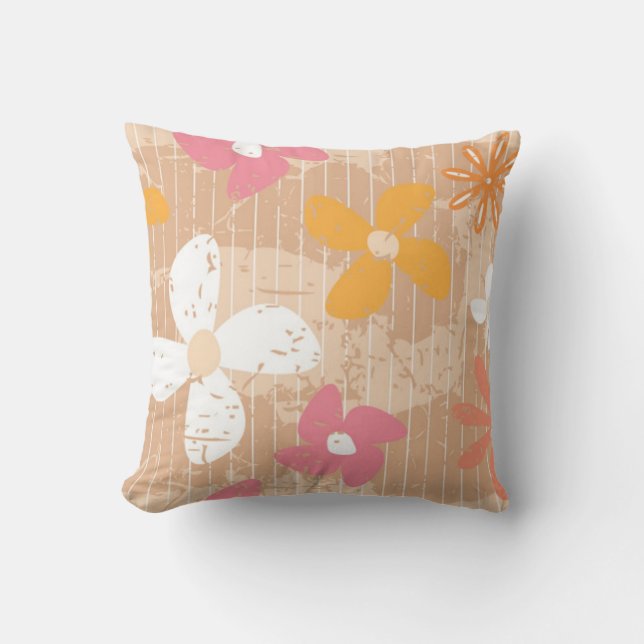 Coussin Abstrait de mur de fleurs (Recto)