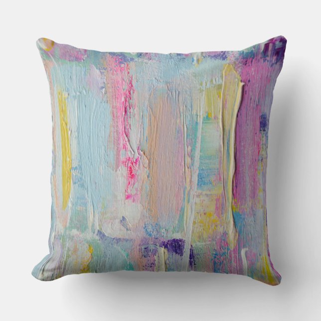 Coussin Abstrait de peinture de couteau de palette (Recto)