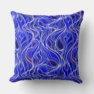 Coussin Abstrait de verre à tôle bleue