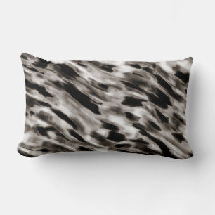 Coussin Abstrait en soie noir et blanc