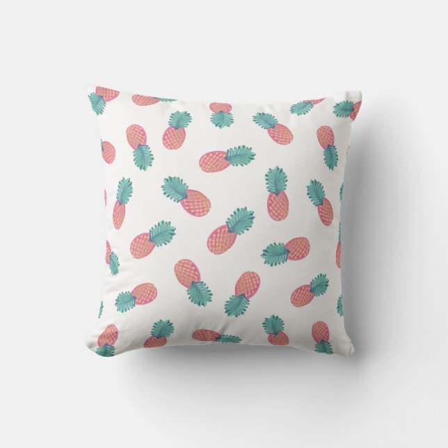 Coussin Abstrait  été rose Turquoise d'ananas Motif (Recto)