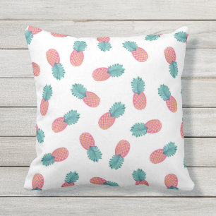 Coussin Abstrait  été rose Turquoise d'ananas Motif
