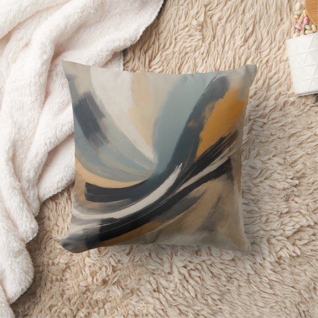 Coussin Abstrait expressionniste brush strokies rythmique (Couverture)