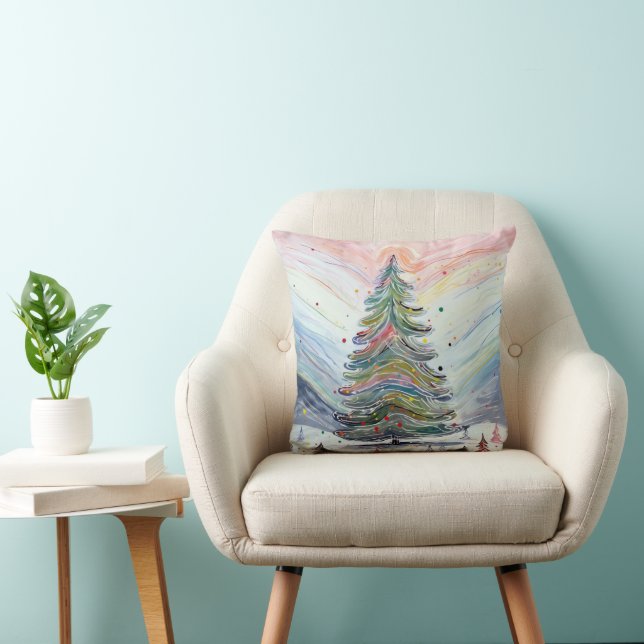 Coussin Abstrait géant Arbre de Noël Moderne Ville minuscu (Chaise)