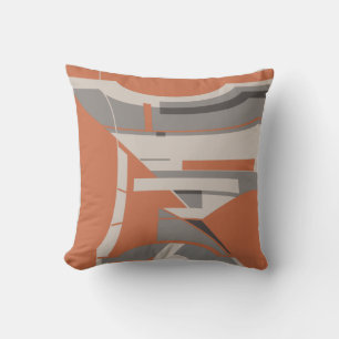 Coussin Abstrait Géométrique Méditerranéen Taupe Gris Oran