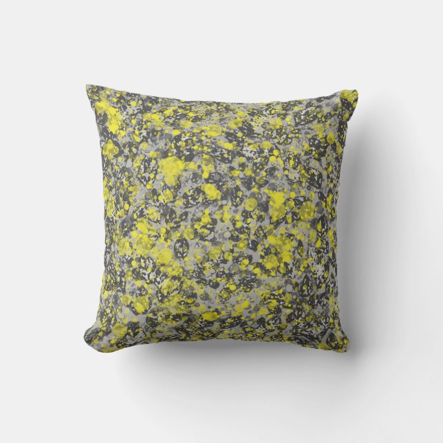 Coussin abstrait gris et jaune (Recto)