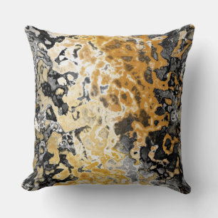 Coussin Abstrait gris et jaune