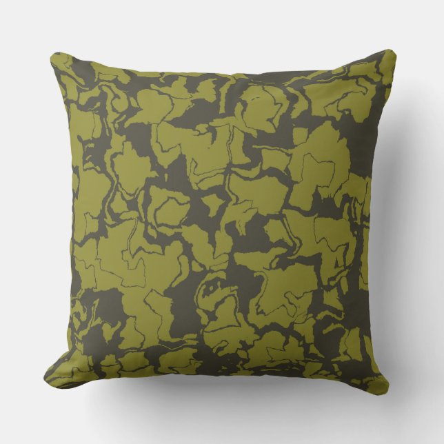 Coussin Abstrait gris et vert (Recto)