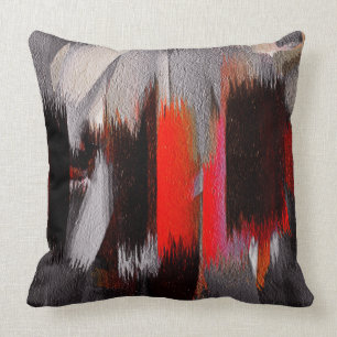 Coussin Abstrait gris rouge