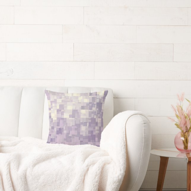 coussin Abstrait 'Lavender Cubes' (Canapé)