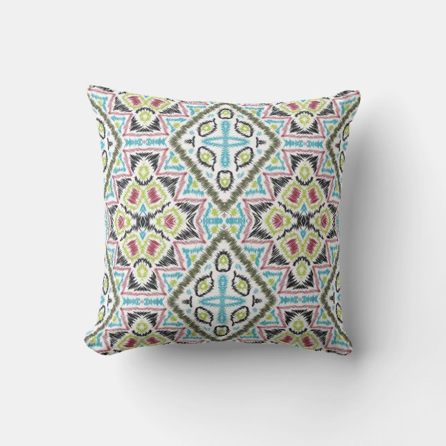 Coussin Abstrait mexicaine tribale rétro african ethno tra (Recto)