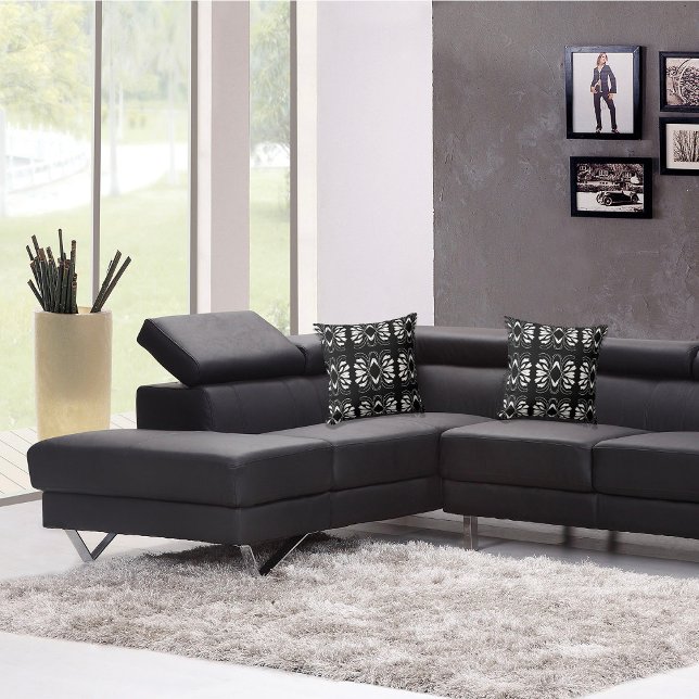 Coussin Abstrait moderne Dramatique noir et blanc (Créateur téléchargé)