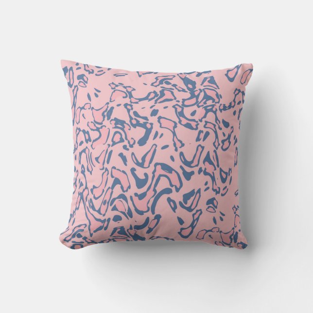 Coussin Abstrait moderne éclats rose marine couleurs motif (Recto)