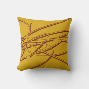 Coussin Abstrait moderne et jaune moutarde