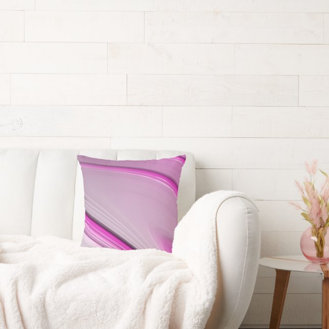 Coussin Abstrait moderne rose fractal (Canapé)